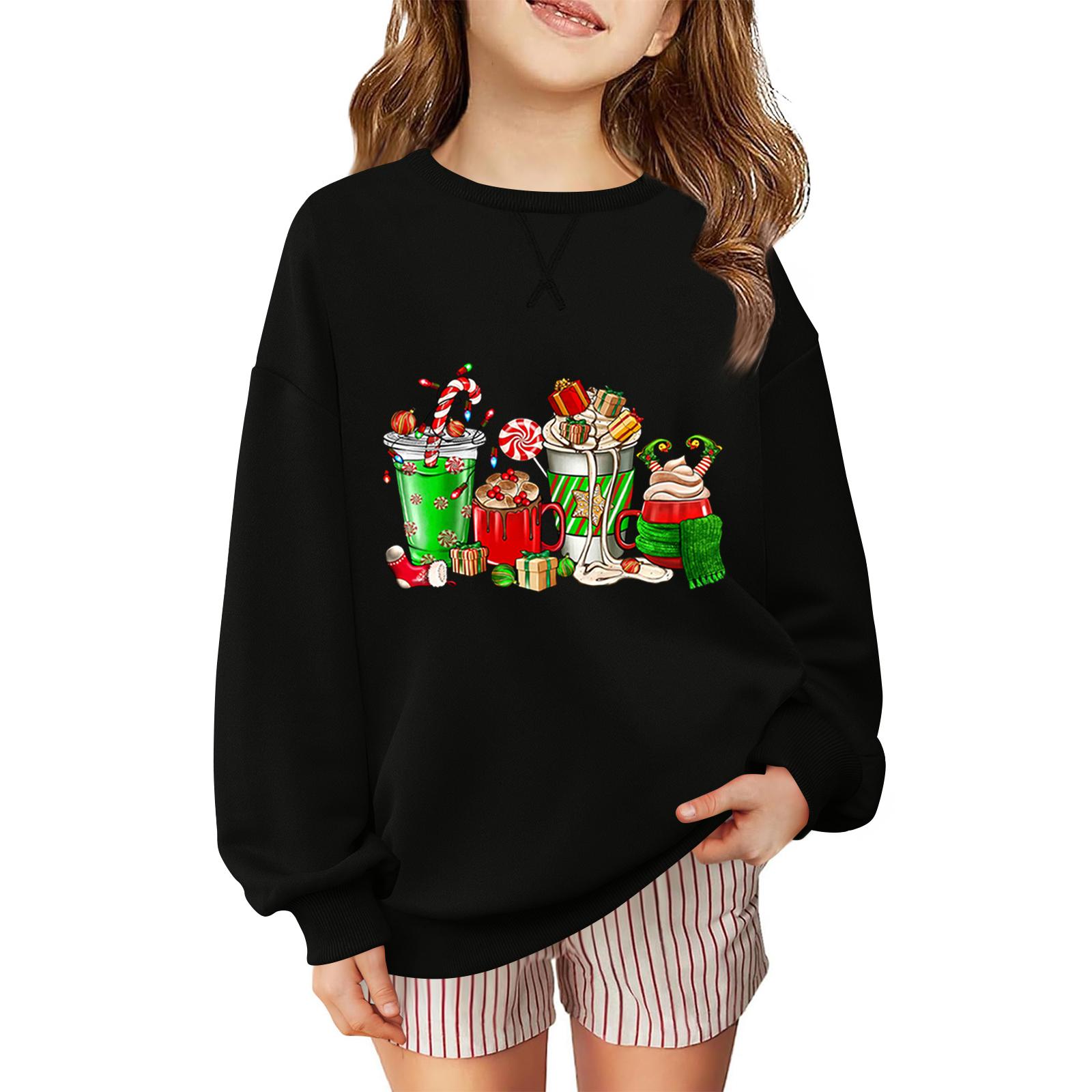 

Дитячий Модний Повсякденний Пуловер-Світшот Вільного Крою з Довгим Рукавом та Різдвяним Принтом 120