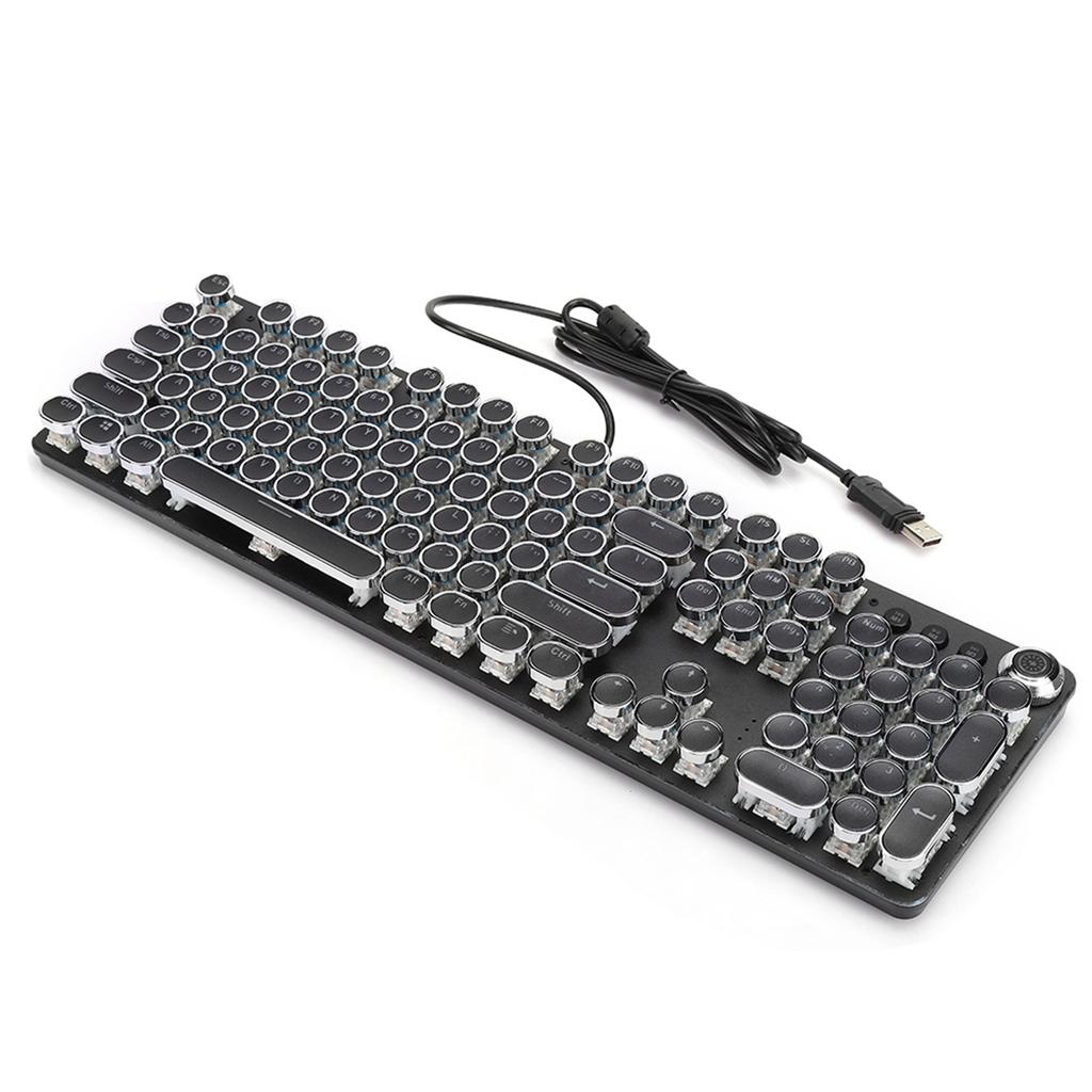 104 Keys Retro Style Electroplated Keyboard Gaming Mechanical Keyboard with Lighting Effect
