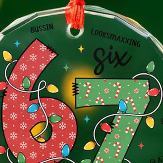 Der Weihnachtsmann sagt Sechs Sieben Ornament Acryl Weihnachtsbaumdeko mit einzigartigem Spruch Festliche Feiertags-Hängedekoration