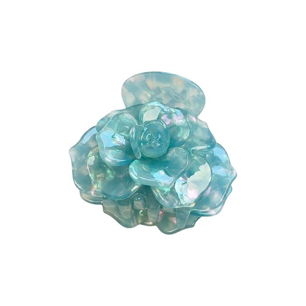 Elegant Flower Shark Clip Gradient Color Acetic Acid Hair Claw Camellia Hair Claw  Daily