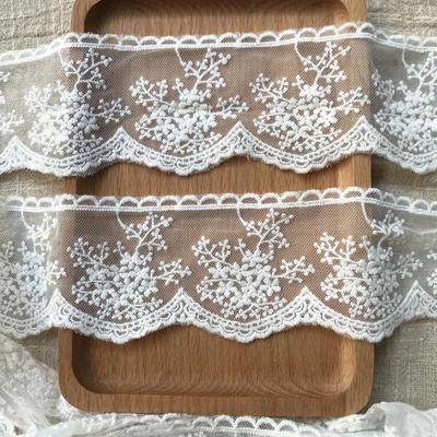 5 iarde/lotto 6,5 cm di larghezza fiocco di neve cotone/rayon materiale pizzo ricamato tessuto per la casa overlock orlo ondulato accessori