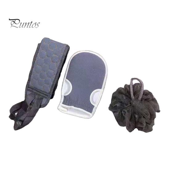 

3 шт./набір банних рушників Назад Скруббер Луфа Mud Mitt М’яч для ванни Подовжений ремінь Зволожуючі рукавички Повний набір для ванни