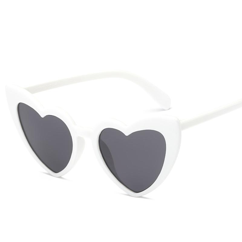 Heart Shaped Sunglasses Women Cat Eye Retro Love UV400 Black White Brand Eyewear Female Sun Glasses Men Shade