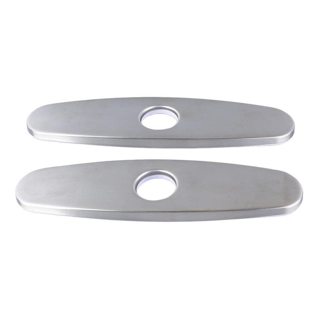 2PCS Hole Cover Deck Plate Pull Down Faucet Plate Stainless Steel Easy Maintenance Anti Leakage for Kitchen Sink