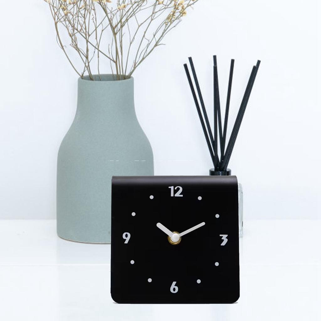 Desktop Clock   Quiet Movement Metal Desk Clock Ornament for Bedroom Bedside Living Room Home