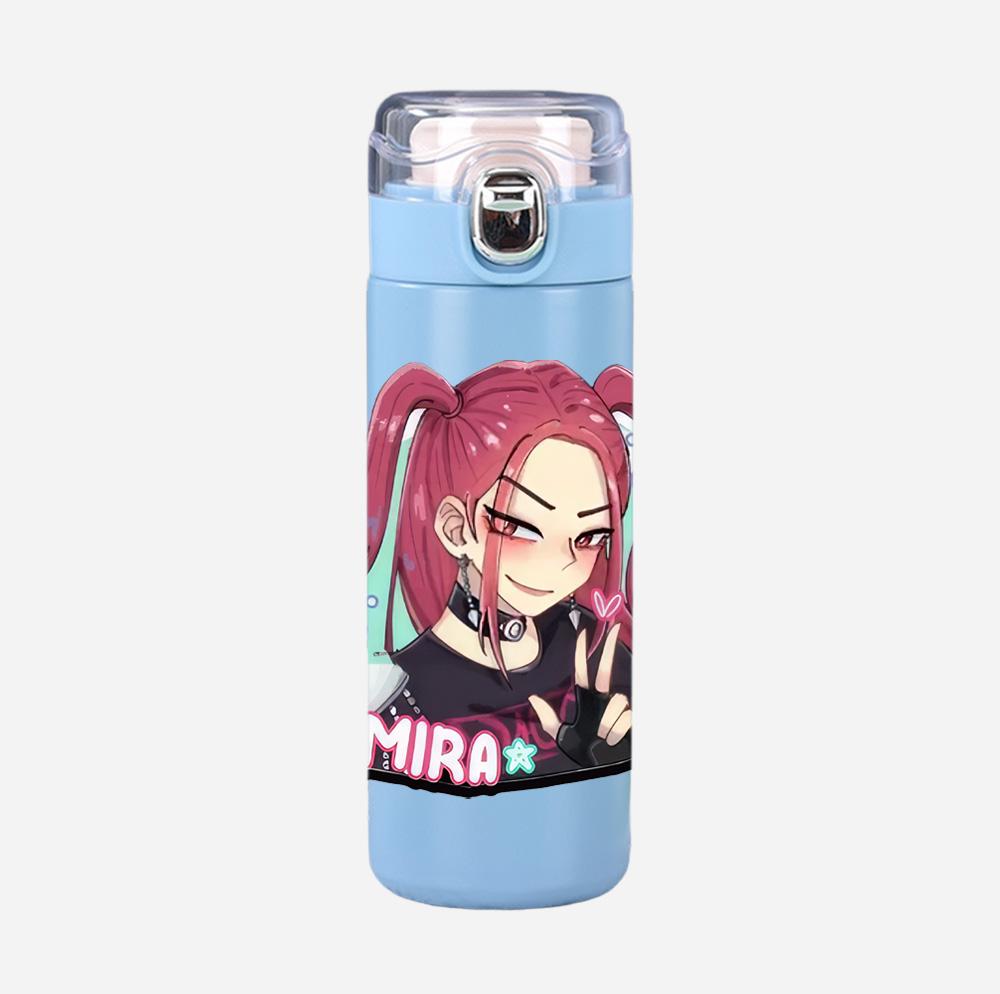 Anime K-Pop Demon Hunters Printed Thermos Cup Portable Stainless Steel 400Ml Water Bottle Leak Proof Camping Water Cup Kid Gift