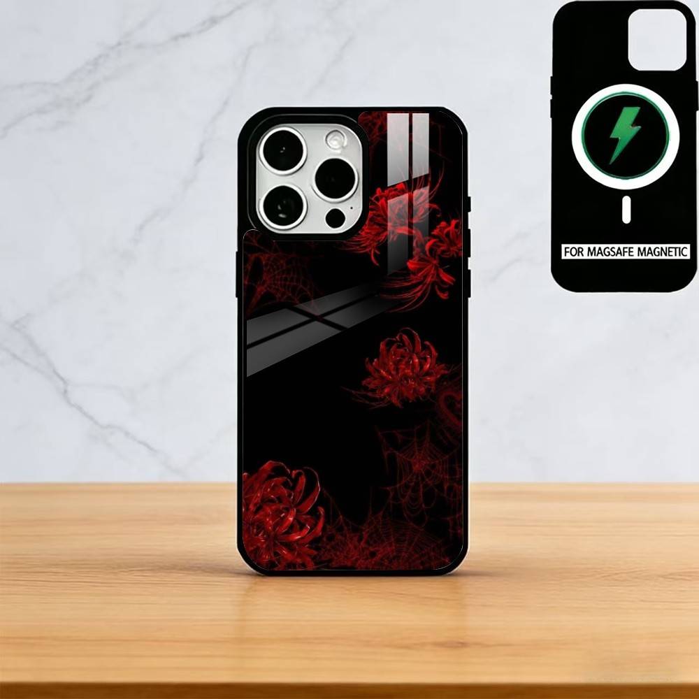 

Red Spider Lily Flower of Hell Phone Case For iPhone17,16,15,14,13,12,11 Plus,Pro Magnetic with Magsafe Wireless Charging iPhone16ProMax