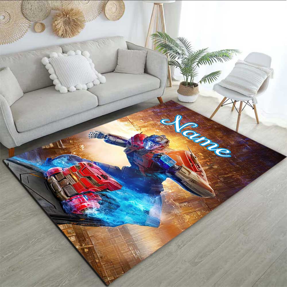 Transformers Fans Customize Your Name Rug, Office Chair Cushion, Home Bedroom Living Room Gift.
