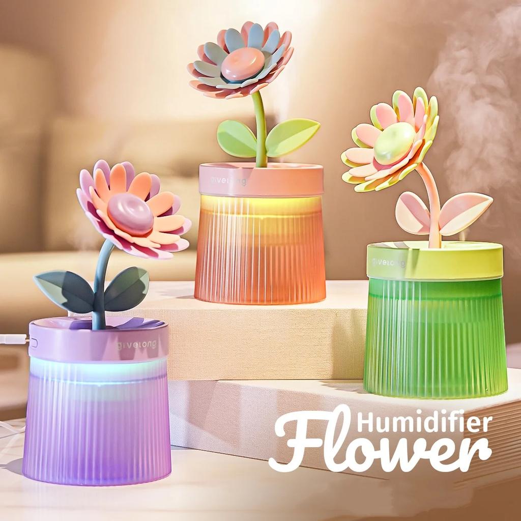 2026 USB Tragbarer Ultraschall-Luftbefeuchter - Bunte Tasse Aroma-Diffusor, Kaltnebel-Erzeuger, Blumen-Luftreiniger mit LED-Licht