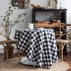 Plaid  Black and White Coffee Table Cloth Dining Table Cloth Round Table Cover for Valentine’s Day, Small Round Tables, Dining Room, Bedroom