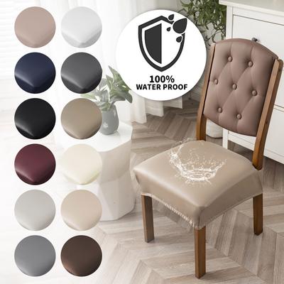 Pu Chair Cover 100% Waterproof Oil Resistant Dust-proof And Slip Resistant Apply To Dining Room Living Room