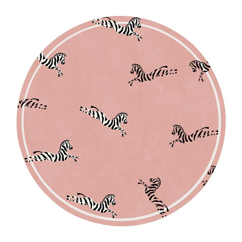 Light Luxury Bedroom Decor Round Carpet Thickend Plush Bedside Floor Mat Fluffy Soft Rug Leopard Pattern Carpets for Living Room