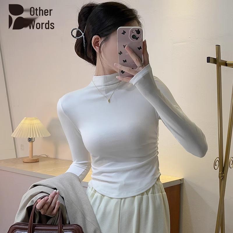 

Women s Slim Fit Mock Neck Long Sleeve Base Top 2XL