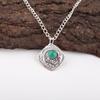 Green Onyx Cab Gemstone Jewelry, 925 Solid Sterling Silver Pendant, Handmade Silver Pendant For Wedding Gift