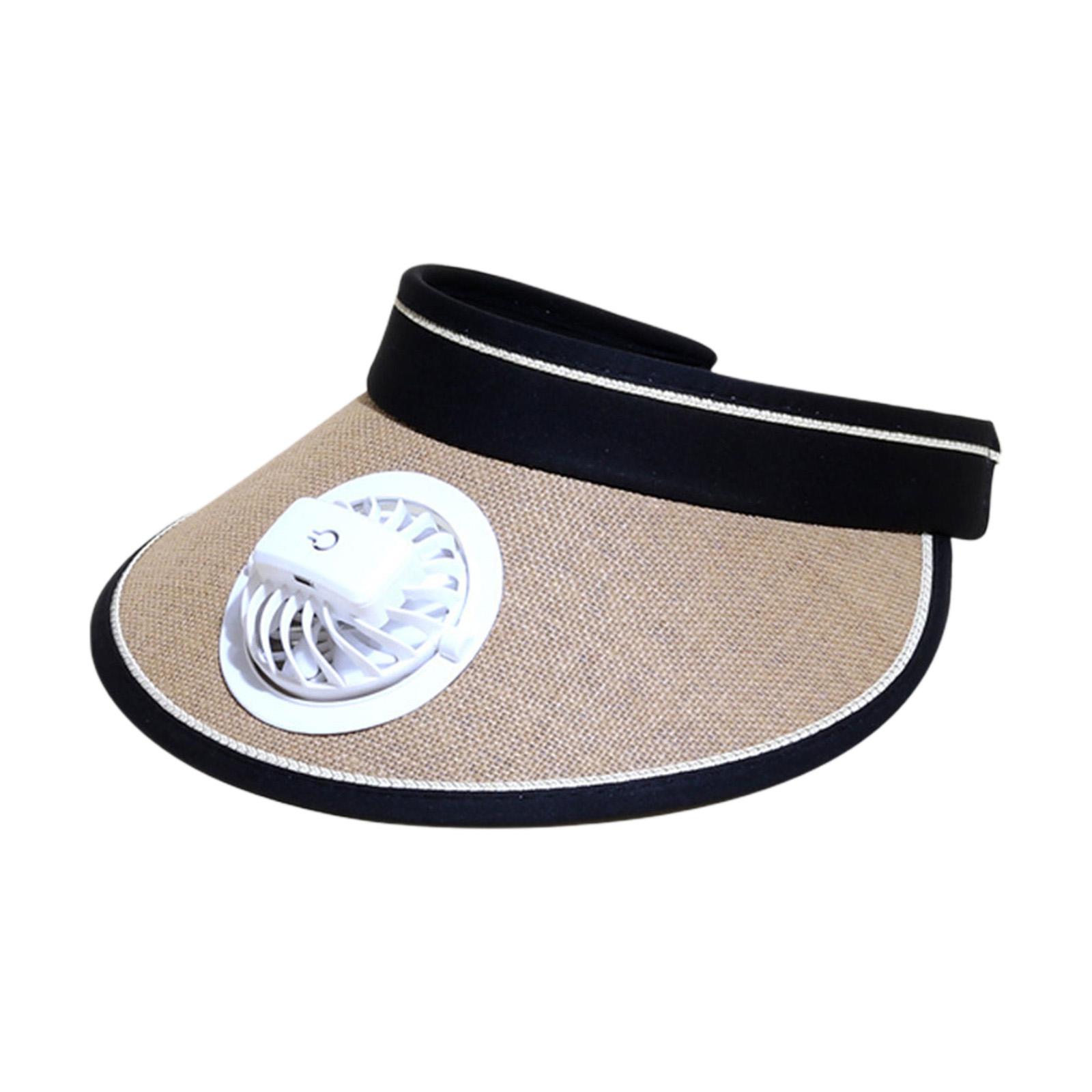 

Women Sun Hat For Girls Women Sunshades Sports Hat with Fan Empty Top Adjustable Hat Straw Hat Wear Unisex Hat хаки