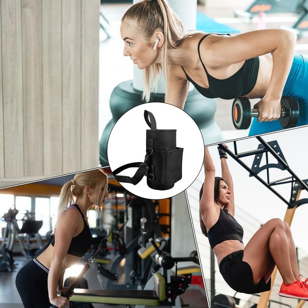 Large Capacity Gym Cup Pouch with Pocket Bottle Holder Portable Water Bottle Bag  Gym Accessories