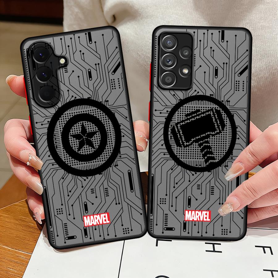 Phone Cover Case for Samsung Galaxy A52S A72 A73 A33 A16 A15 A56 A55 A34 A36 A53 A14 A23 A35 A17 A52 A54 Marvel Hero Logo