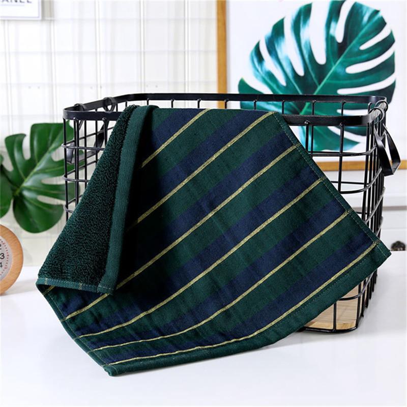 35x35cm Classic Gauze Cotton Striped Soft Absorbent Double-Sided Terry Bathroom Men Face Towel