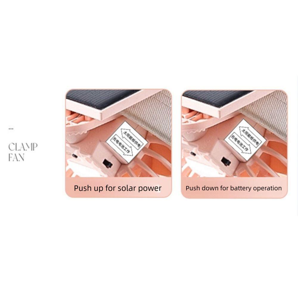 Low Noise Portable Solar Fan Adjustable Small Air Cooler Convenient Mini Solar Powered Fan  Sports