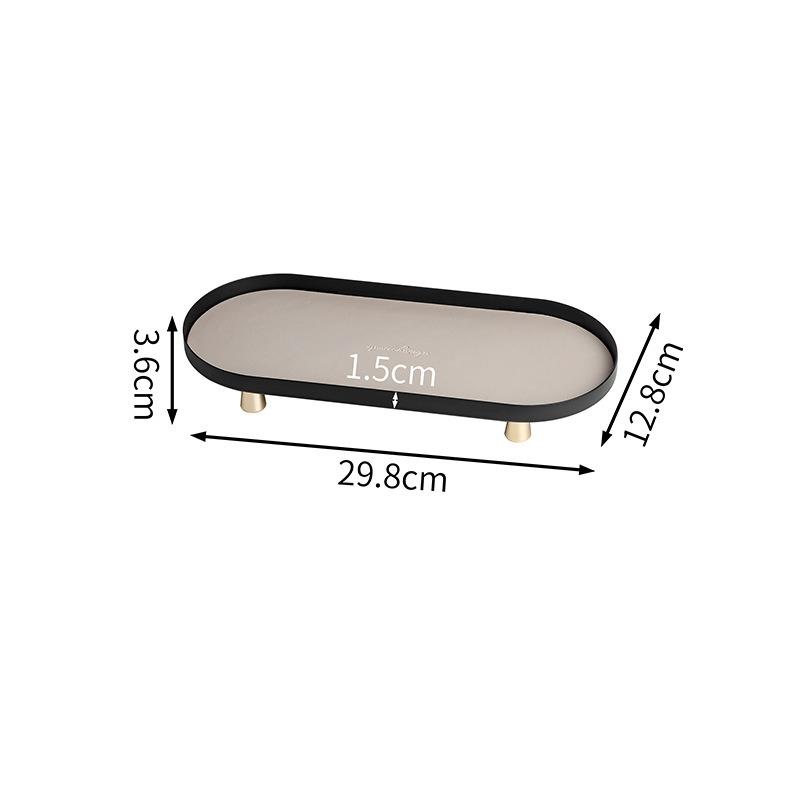 Desktop Decorations Storage Trays Light Luxury Wrought Iron Ornaments Leather Storage Trays Entrance Jewelry Decorative