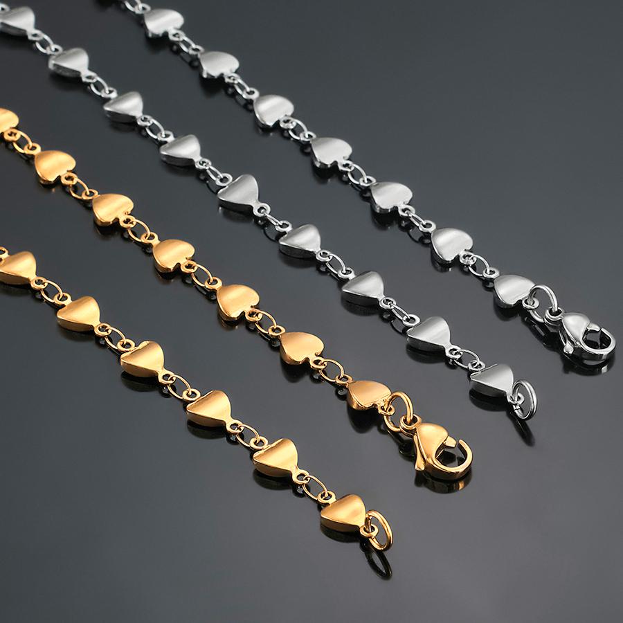 6mm Wide Dainty Stainless Steel Heart Necklace Link Chain for Women Gold/Silver Metal Jewelry Accessories on Neck Choker