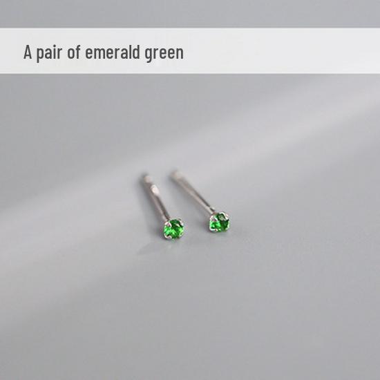 S925 Sterling Silver Rhinestone Mini Stud Earrings and Ear Cuff Set for Piercings