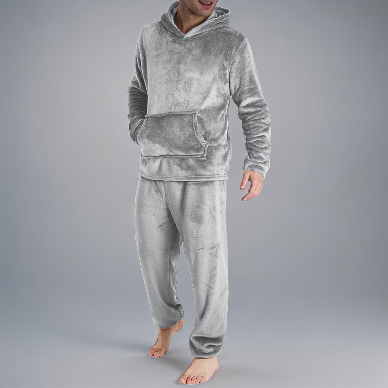 

Мужские костюмы-двойки: фланелевая толстовка с капюшоном и спортивные штаны, повседневная мода, оверсайз толстовка, широкие спортивные штаны, теплые комплекты XXXL