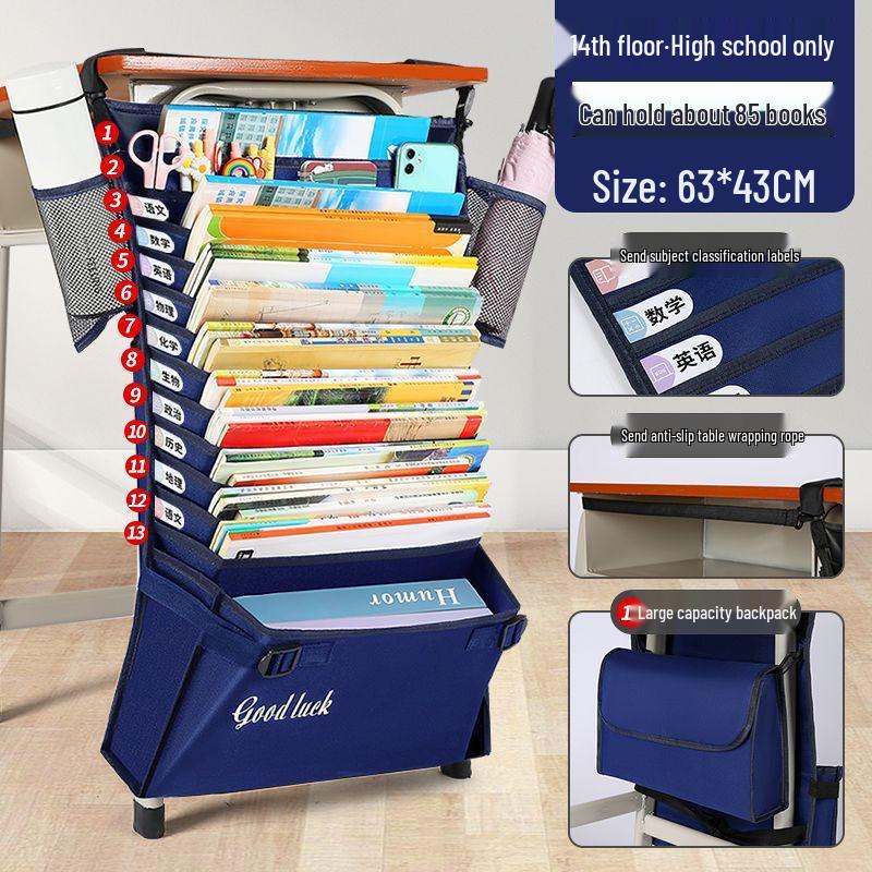 Large Capacity Hanging Bedside Book Bag - Ideal for Middle & High School Students