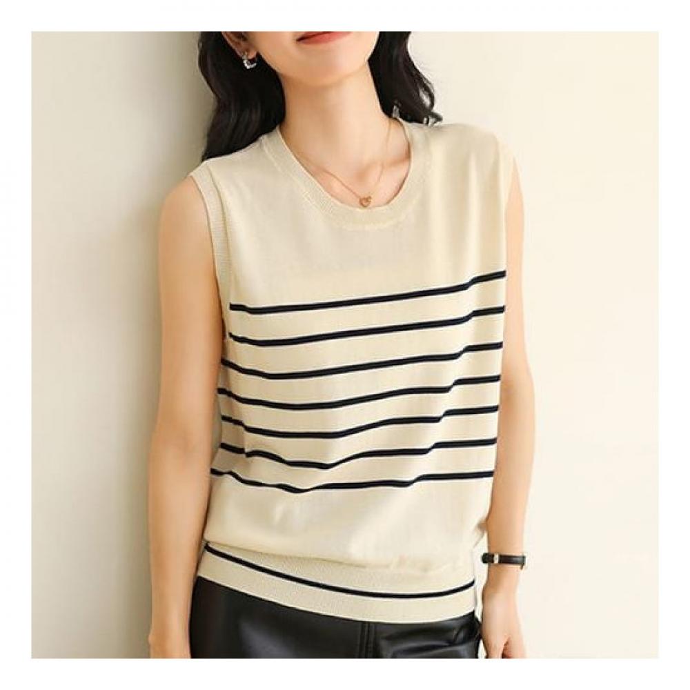 Navava Striped Sleeveless Knit Nk2080