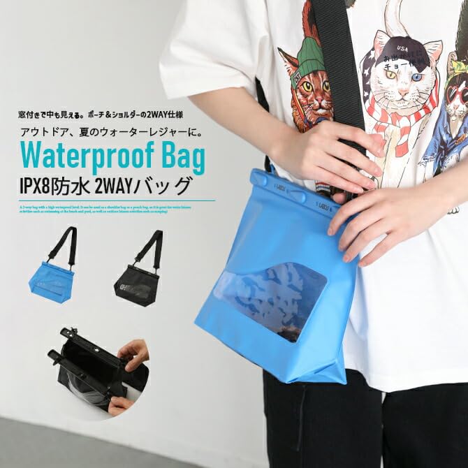 Arcade Waterproof Clear Shoulder Bag with Fanny Pack for the and Blue Window, Beach, Hiking, Fishing, Pool,