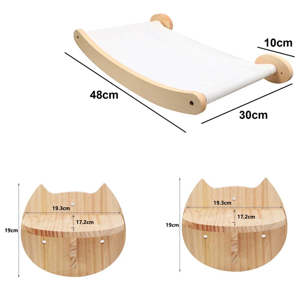 1 Piece Wall-mounted Cat Climbing Rope Solid Wooden Pedals And Sisal Rope Kitten Training Claw Grinding Indoor Cat Furniture