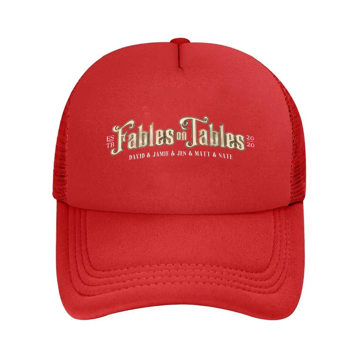 Fables of Tables Text Design Mesh Baseball Cap One Size