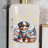 Cute Puppy Christmas Stickers Wall Stickers PVC Waterproof Decals Peel And Stick Animal Creative Holiday Gift Art Decor for Home Living Room Bedroom