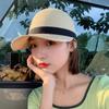 New cute petal hat ins pastoral style hand-woven color block fisherman hat sunshade