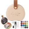 Portable Mini Sewing Set PU Leather Case Needle Threads Box Travel Sewing Kit  Manual Sewing