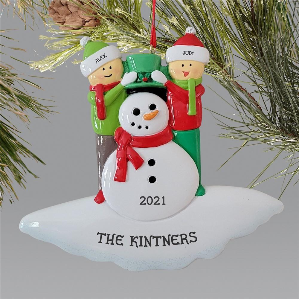 

Beautiful American Style Christmas Tree Ornaments Featuring Kids Design Snowman 2 Kids Resin