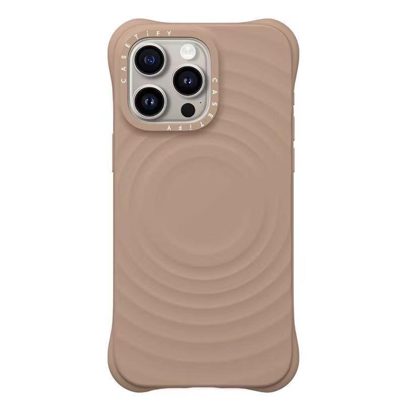 MagSafe-Compatible Wave Pattern White Phone Case for iPhone 16 Pro Max/17 Pro