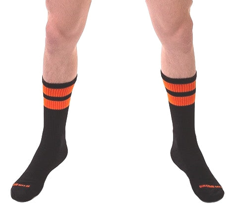 Socks Gym Socks Black-Fluorescent Orange - Barcode Berlin - SOCKS