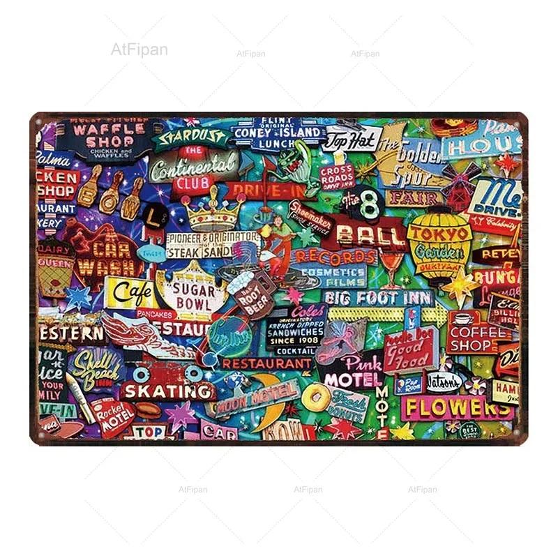 Vintage Motorcycle Garage Metal Plate  Classic Tire Poster  Shabby Chic Wall Art Decor  xCM Metal Painting for Home  Retro Cuadr