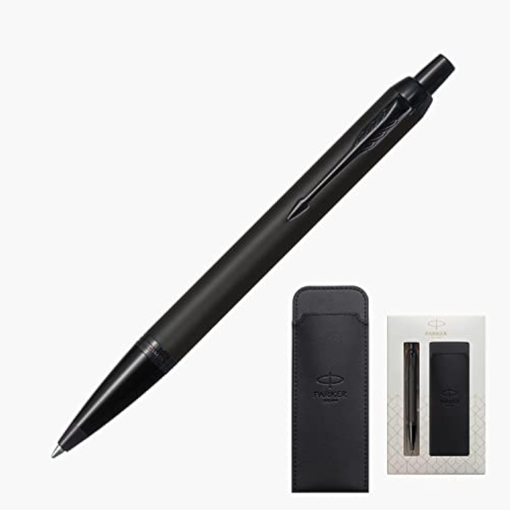 PARKER Parker Ballpoint Pen IM Matte Black BT Medium Permanent Pen with Sheath, Gift Box Set, Reg...