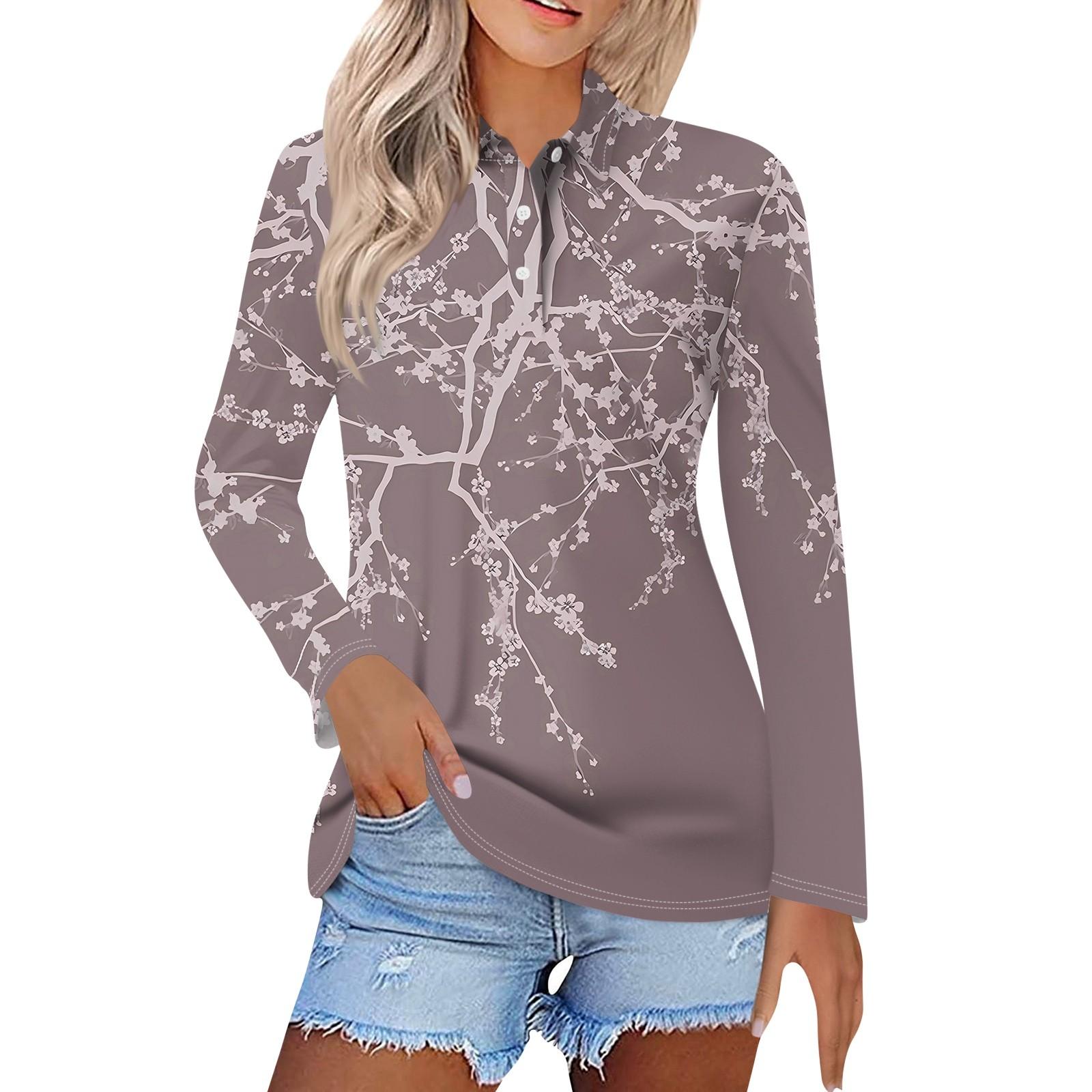 Женская модная повседневная рубашка с короткими рукавами и принтом с лацканами — фото 9