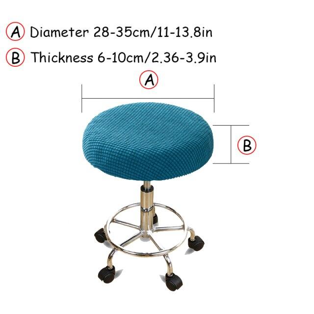Bar Stool Chair Cover Velvet Low Back Chair Seat Case Elastic Rotating Lift Chair Cover Solid Color Dining Protector Covers