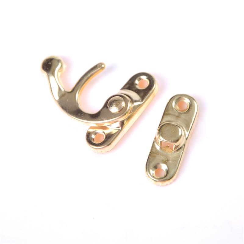 5Pcs Antique Metal Catch Curved Buckle Horn Lock Clasp Hook Jewelry Box Padlock