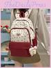Cute Star Pattern Nylon School Backpack With Padded Shoulder Straps For Teens