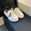 Platform White Shoes Women's 2025 Autumn New Leather Muffin Shows Small and Versatile Feet, Increases the Height of Board Shoes, Casual Sports Trend