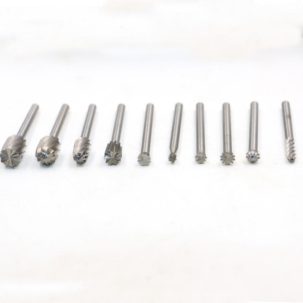 Set de freze rotative din oțel de mare viteză cu tijă de 3 mm, 20 de bucăți, unelte de lustruit pentru debavurare, accesorii Dremel, freze rotative de 39 mm