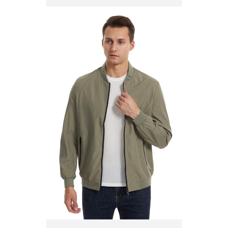 New Winter Fashion Business Casual Men's Thickened Comfortable Zipper Pocket Collarless Long Sleeve Jacket