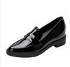 Fashion Women's Shoes Spring and Autumn 2024 New Black Pointed British Style Small Leather Shoes Loafers Single Shoes Vulcanized