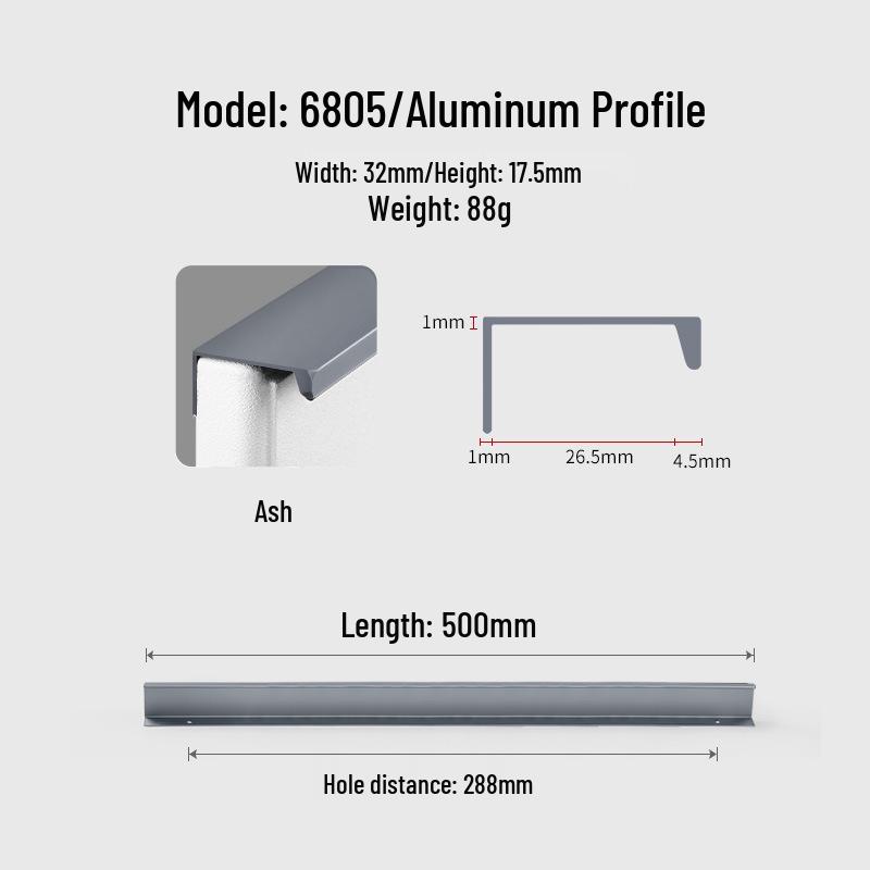 Modern Minimalist Black Invisible Handle for Cabinet Doors and Drawers