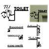 Funny Restroom Decor Bathroom Door Sign, Thinking Room Metal Wall Art with Humorous Quotes, Self-Adhesive Home Accents Toilet Sign for Restroom,